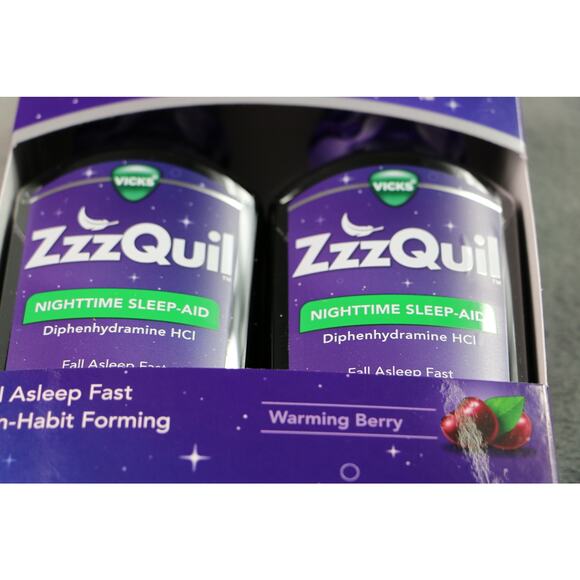ZzzQuil Nighttime Sleep-Aid Liquid - Warming Berry Flavor - 2 x 12oz - Ex: 6/26 - Picture 3 of 6